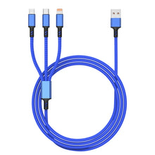 Load image into Gallery viewer, Orange Plug 3A 3 in 1 USB to Type-C / 8 Pin / Micro USB Fast Charging Cable, Cable Length: 1.2m
