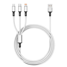 Load image into Gallery viewer, Orange Plug 3A 3 in 1 USB to Type-C / 8 Pin / Micro USB Fast Charging Cable, Cable Length: 1.2m