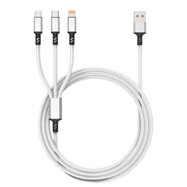 Orange Plug 3A 3 in 1 USB to Type-C / 8 Pin / Micro USB Fast Charging Cable, Cable Length: 1.2m, Orange Plug (Red), Orange Plug (Silver), Orange Plug (Black), Orange Plug (Blue)