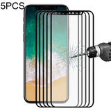 For iPhone X 5pcs ENKAY Hat-Prince 0.26mm 9H Surface Hardness 2.5D Explosion-proof Full Screen Tempered Glass Screen Film