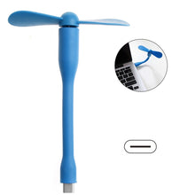 Load image into Gallery viewer, USB-C / Type-C Bendable Mini Strong Wind Long Handle Small Fan