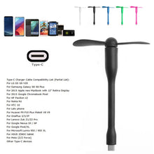 Load image into Gallery viewer, USB-C / Type-C Bendable Mini Strong Wind Long Handle Small Fan