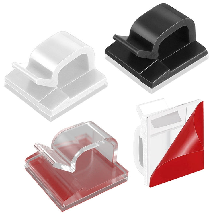 HG2392 50 PCS Desktop Data Cable Organizer Fixing Clip, Gum Type: Acrylic