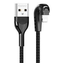 Load image into Gallery viewer, REMAX RC-177i Heymanba II 2.1A USB to 8 Pin 180 Degrees Elbow Zinc Alloy Braided Gaming Data Cable, Cable Length: 1m
