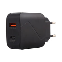 Load image into Gallery viewer, LZ-819A+C QC3.0 USB + PD 18W USB-C / Type-C Interfaces Travel Charger with Indicator Light, EU Plug