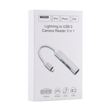 Load image into Gallery viewer, S-206 3 in 1 8 Pin Male to 2 x USB 3.0 + 8 Pin Female Camera Reader Adapter