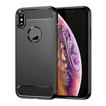 Load image into Gallery viewer, For iPhone X / XS Carbon Fiber TPU Brushed Texture Shockproof Protective Back Cover Case