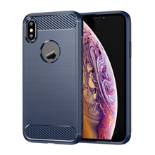 Load image into Gallery viewer, For iPhone X / XS Carbon Fiber TPU Brushed Texture Shockproof Protective Back Cover Case