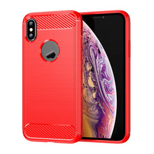 Load image into Gallery viewer, For iPhone X / XS Carbon Fiber TPU Brushed Texture Shockproof Protective Back Cover Case