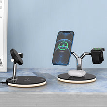 Load image into Gallery viewer, 3 in 1 25W Multi-function Magnetic Wireless Charger for Mobile Phones &amp; Apple Watches &amp; AirPods , with Colorful LED Light