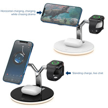 Load image into Gallery viewer, 3 in 1 25W Multi-function Magnetic Wireless Charger for Mobile Phones &amp; Apple Watches &amp; AirPods , with Colorful LED Light