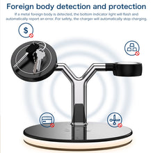 Load image into Gallery viewer, 3 in 1 25W Multi-function Magnetic Wireless Charger for Mobile Phones &amp; Apple Watches &amp; AirPods , with Colorful LED Light