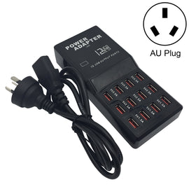 W-858 12A 12 Ports USB Fast Charging Dock Desktop Smart Charger AC100-240V, AU Plug