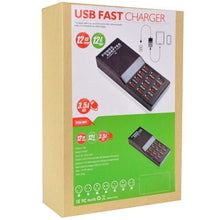 Load image into Gallery viewer, W-858 12A 12 Ports USB Fast Charging Dock Desktop Smart Charger AC100-240V, US Plug