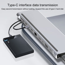 Load image into Gallery viewer, 11 in 1 RJ45 + 87W PD + SD/TF + USBx3+ HDMI + VGA + 3.5mm AUX to Type-C HUB Adapter, 11 in 1