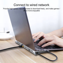 Load image into Gallery viewer, 11 in 1 RJ45 + 87W PD + SD/TF + USBx3+ HDMI + VGA + 3.5mm AUX to Type-C HUB Adapter, 11 in 1