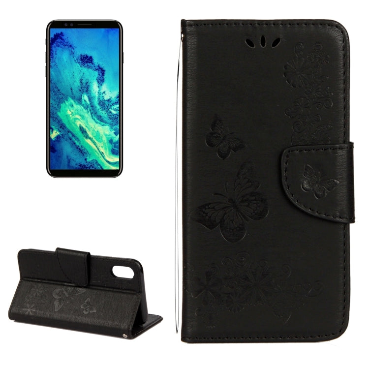 For iPhone X / XS Pressed Flowers Butterfly Pattern Horizontal Flip Leather Case with Holder & Card Slots & Wallet & Lanyard