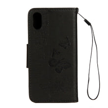 Load image into Gallery viewer, For iPhone X / XS Pressed Flowers Butterfly Pattern Horizontal Flip Leather Case with Holder &amp; Card Slots &amp; Wallet &amp; Lanyard, For X