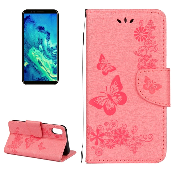 For iPhone X / XS Pressed Flowers Butterfly Pattern Horizontal Flip Leather Case with Holder & Card Slots & Wallet & Lanyard