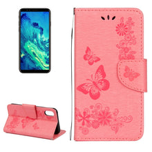 Load image into Gallery viewer, For iPhone X / XS Pressed Flowers Butterfly Pattern Horizontal Flip Leather Case with Holder &amp; Card Slots &amp; Wallet &amp; Lanyard, For X