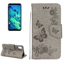 Load image into Gallery viewer, For iPhone X / XS Pressed Flowers Butterfly Pattern Horizontal Flip Leather Case with Holder &amp; Card Slots &amp; Wallet &amp; Lanyard