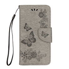Load image into Gallery viewer, For iPhone X / XS Pressed Flowers Butterfly Pattern Horizontal Flip Leather Case with Holder &amp; Card Slots &amp; Wallet &amp; Lanyard