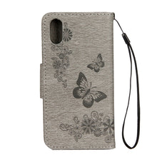 Load image into Gallery viewer, For iPhone X / XS Pressed Flowers Butterfly Pattern Horizontal Flip Leather Case with Holder &amp; Card Slots &amp; Wallet &amp; Lanyard