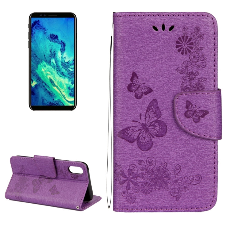 For iPhone X / XS Pressed Flowers Butterfly Pattern Horizontal Flip Leather Case with Holder & Card Slots & Wallet & Lanyard