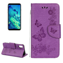 Load image into Gallery viewer, For iPhone X / XS Pressed Flowers Butterfly Pattern Horizontal Flip Leather Case with Holder &amp; Card Slots &amp; Wallet &amp; Lanyard, For X