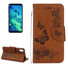 Load image into Gallery viewer, For iPhone X / XS Pressed Flowers Butterfly Pattern Horizontal Flip Leather Case with Holder &amp; Card Slots &amp; Wallet &amp; Lanyard