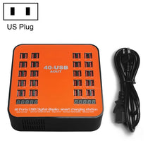 Load image into Gallery viewer, WLX-840 200W 40 Ports USB Digital Display Smart Charging Station AC100-240V, US Plug (Black+Orange)