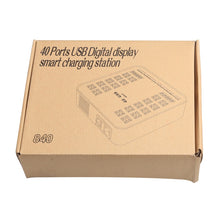 Load image into Gallery viewer, WLX-840 200W 40 Ports USB Digital Display Smart Charging Station AC100-240V, EU Plug (Black+Orange)