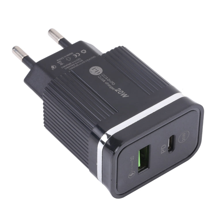 46-A2C2 20W PD + QC3.0 USB Multifunction Fast Charger，EU Plug