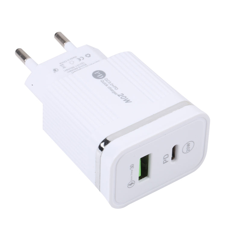46-A2C2 20W PD + QC3.0 USB Multifunction Fast Charger，EU Plug