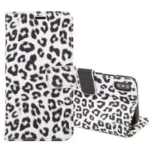 Load image into Gallery viewer, For iPhone X Leopard Pattern PU + PC Horizontal Flip Leather Protective Case with Holder &amp; Card Slots