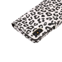 Load image into Gallery viewer, For iPhone X Leopard Pattern PU + PC Horizontal Flip Leather Protective Case with Holder &amp; Card Slots
