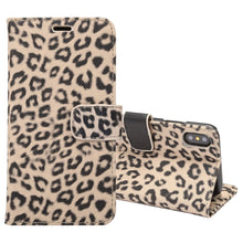 Load image into Gallery viewer, For iPhone X Leopard Pattern PU + PC Horizontal Flip Leather Protective Case with Holder &amp; Card Slots