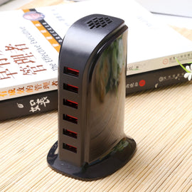 853L 30W 6 Ports USB Fast Charging Dock Smart Charger AC100-240V