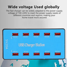 Load image into Gallery viewer, A5B 100W 10 Ports USB Smart Charging Station with Indicator Light, US Plug, 100W