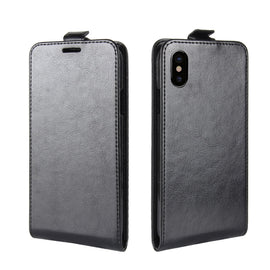 For iPhone X / XS Crazy Horse Texture Vertical Flip Leather Case with Card Slot & Photo Frame