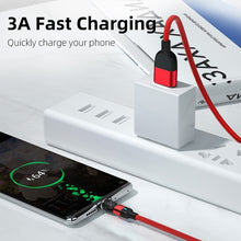 Load image into Gallery viewer, 1m 3A Output 3 in 1 USB to 8 Pin + USB-C / Type-C + Micro USB 540 Degree Rotating Magnetic Data Sync Charging Cable, 1m 3 in 1