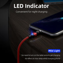 Load image into Gallery viewer, 1m 3A Output 3 in 1 USB to 8 Pin + USB-C / Type-C + Micro USB 540 Degree Rotating Magnetic Data Sync Charging Cable