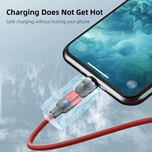 Load image into Gallery viewer, 2m 3A Output 3 in 1 USB to 8 Pin + USB-C / Type-C + Micro USB 540 Degree Rotating Magnetic Data Sync Charging Cable