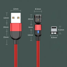Load image into Gallery viewer, 2m 3A Output USB to 8 Pin 540 Degree Rotating Magnetic Data Sync Charging Cable