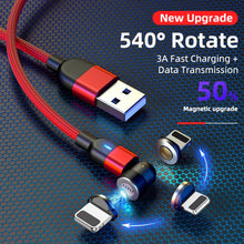 Load image into Gallery viewer, 2m 3A Output USB to 8 Pin 540 Degree Rotating Magnetic Data Sync Charging Cable, 2m 8 Pin