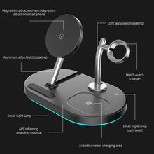 Load image into Gallery viewer, S20 4 in 1 15W Multifunctional Magnetic Wireless Charger with Night Light &amp; Holder for Mobile Phones / AirPods