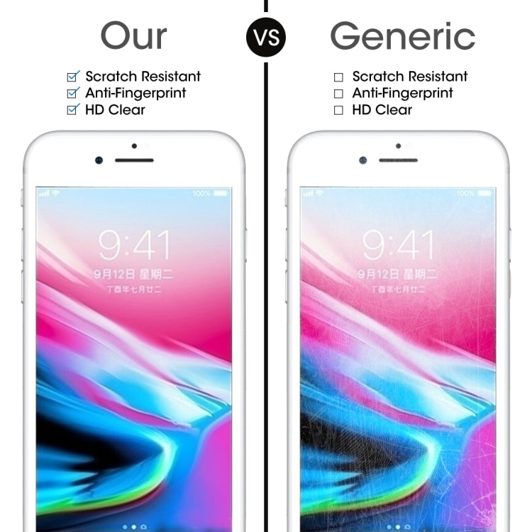 For iPhone 8 Plus 0.26mm 9H Surface Hardness 2.5D Explosion-proof Full Screen Silk-screen Tempered Glass Screen Film, For iPhone 8 Plus(Silk-screen 1 PC)