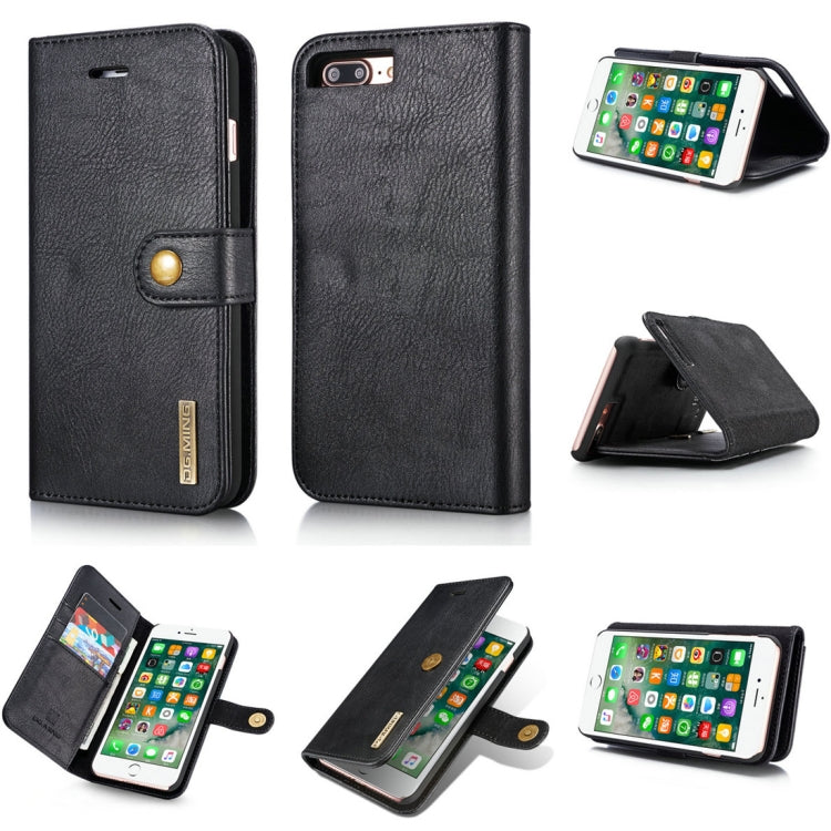 DG.MING for iPhone 8 Plus & iPhone 7 Plus Crazy Horse Texture Horizontal Flip Detachable Magnetic Protective Case with Holder & Card Slots & Wallet