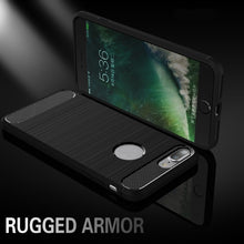 Load image into Gallery viewer, For iPhone 8 Plus Brushed Texture Fiber TPU Rugged Armor Protective Case, For iPhone 8 Plus