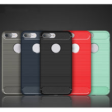 Load image into Gallery viewer, For iPhone 8 Plus Brushed Texture Fiber TPU Rugged Armor Protective Case